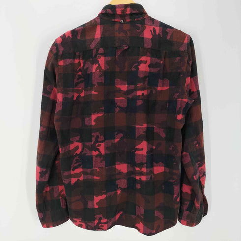 ソフネット SOPHNET. CAMOUFLAGE OVER PRINT FLANNEL CHECK B.D SHIRT メンズ JPN:M
