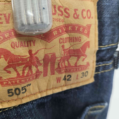 リーバイス Levis 505 W42 ジップフライインディゴデニムパンツ メンズ W42L30