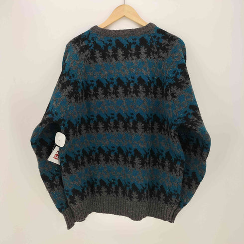 HILL&ARCHER 90-00S ウール混 カラー ネップ 総柄 クルーネック L/S ニット メンズ import:XL
