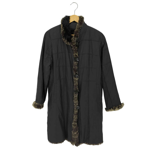 SUNROSE ラビットファースタンドカラーコート スクエア レディース M~L
