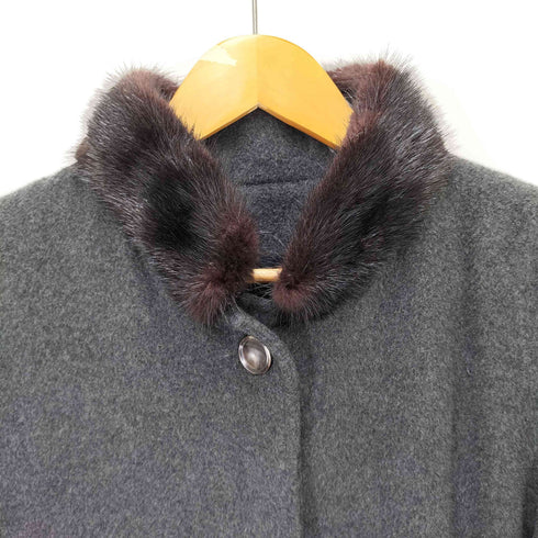 BISOGNI 襟ファー 比翼ウールロングコート レディース JPN:M