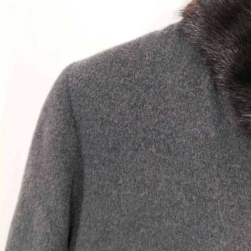 BISOGNI 襟ファー 比翼ウールロングコート レディース JPN:M