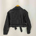 ザラ ZARA フェイクレザー クロップド バイカー ジャケット レディース import:S