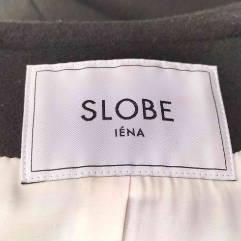 スローブイエナ SLOBE IENA ダブルボタン ノーカラー ショート コート レディース