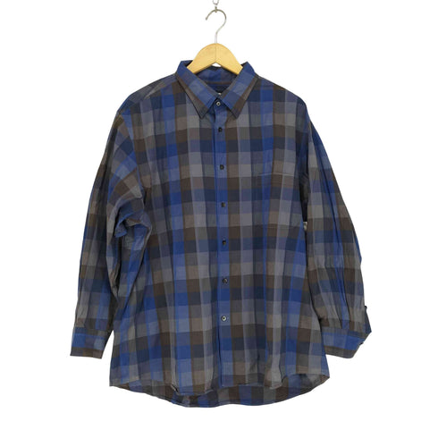 アクアスキュータム AQUASCUTUM ブロックチェックコットンシャツ メンズ 4L
