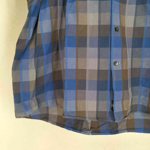 アクアスキュータム AQUASCUTUM ブロックチェックコットンシャツ メンズ 4L