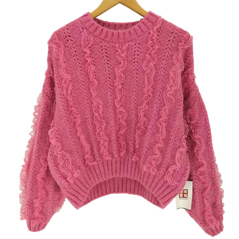 ザラ ZARA RUFFLED KNIT SWEATER レディース import:M