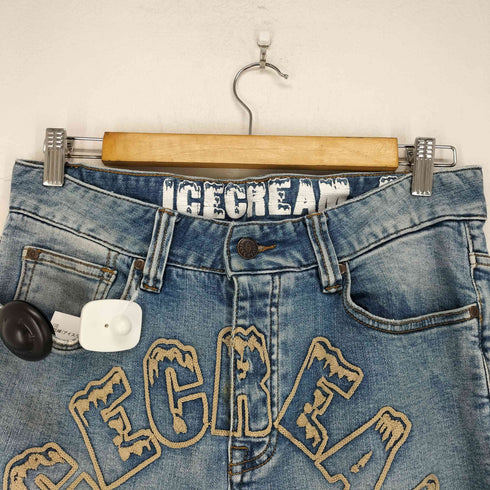 アイスクリーム ICE CREAM フロントワッペンダメージ加工デニムパンツ メンズ US:30-31