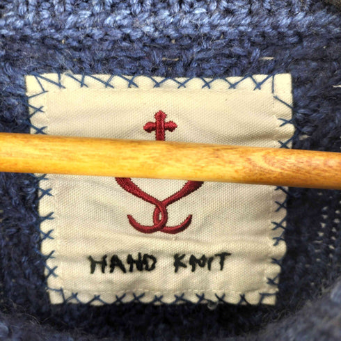 サイドスロープ SIDE SLOPE HAND KNIT フィッシャーマン モヘヤ シルク混 クルーネック ハンドニット ケーブルニット メンズ JPN:3