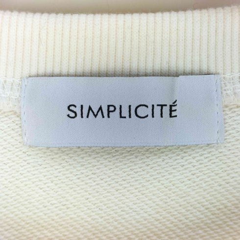 シンプリシテェ SIMPLICITE ラウンドカット クロップ丈裏毛プルオーバー レディース