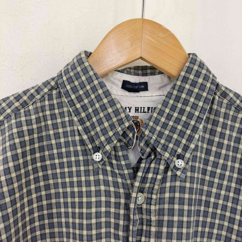 トミーヒルフィガー TOMMY HILFIGER エンブレム刺繍 チェック BDシャツ メンズ import:L