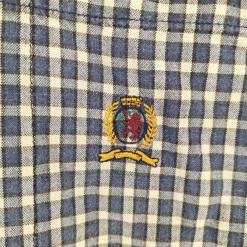 トミーヒルフィガー TOMMY HILFIGER エンブレム刺繍 チェック BDシャツ メンズ import:L