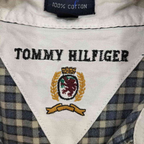 トミーヒルフィガー TOMMY HILFIGER エンブレム刺繍 チェック BDシャツ メンズ import:L