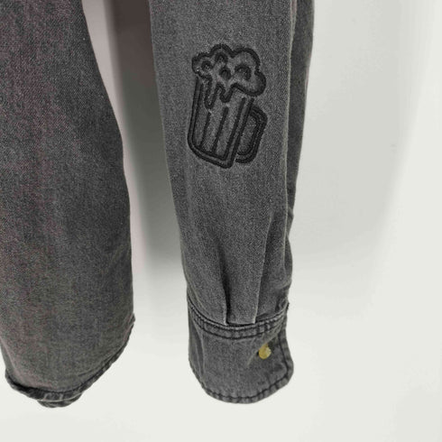 パワートゥザピープル POWER TO THE PEOPLE 袖刺繍ワンポケットL/Sシャツ ピグメント メンズ JPN:L