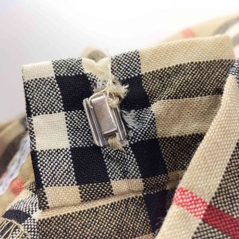 バーバリー BURBERRY 英国製 ノバチェック タックウールスラックス レディース 10 REG