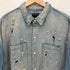 ダンケシェーン Danke Schon Big Denim Shirts クラッシュ ダメージ デニム L/S ビッグ シャツ メンズ FREE