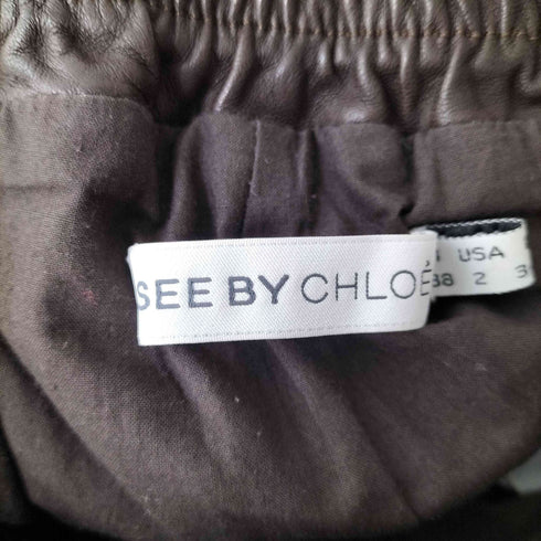 シーバイクロエ SEE BY CHLOE レザーイージーショーツ レディース JPN:38