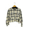 ザラ ZARA チェック柄 ノーカラーツイードジャケット レディース JPN:L