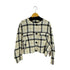 ザラ ZARA チェック柄 ノーカラーツイードジャケット レディース JPN:L