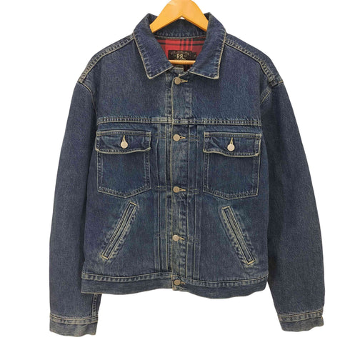 ダブルアールエルラルフローレン RRL RALPH LAUREN 90s USA製三つ星タグ デニムジャケット 裏地チェック メンズ JPN:L