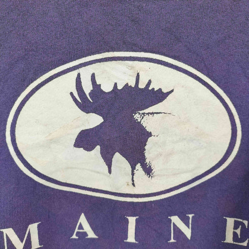 オニータ ONEITA USA製 MAINE 鹿プリント クルーネックスウェット メンズ import:XL