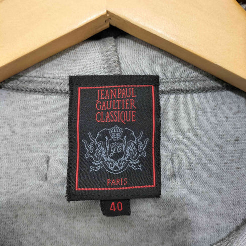 ジャンポールゴルチエクラシック Jean Paul GAULTIER CLASSIQUE フリース ファーハーフジップ ショートスリーブ プルオーバーパーカー レディース EUR:40