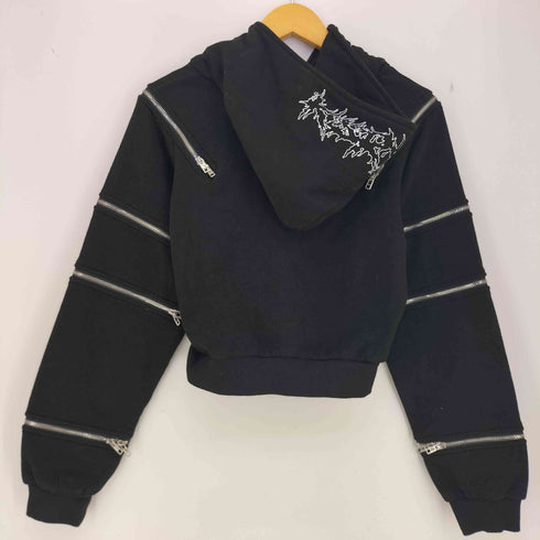 ケリークロージング KRY CLOTHING ショート丈 袖マルチジップ プルオーバーパーカー レディース