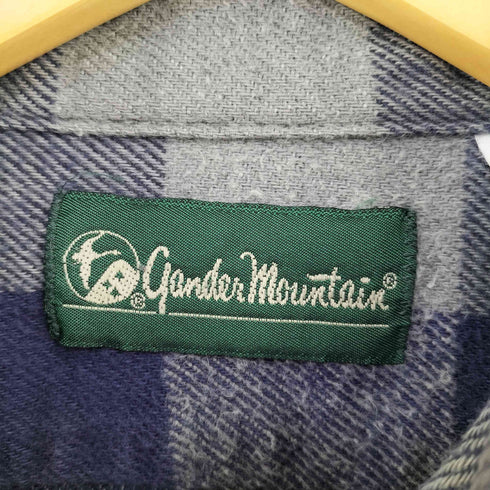 GANDER MOUNTAIN 90s made in usa 両胸フラップポケットコットンネルシャツ メンズ L TALL
