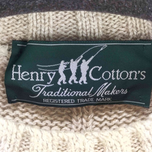 ヘンリーコットンズ Henry Cotton?s リネン混 クルーネック ケーブルニット メンズ