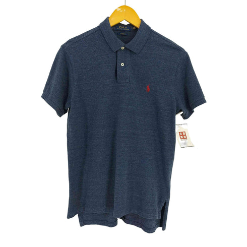 ポロラルフローレン POLO RALPH LAUREN BLUE HTR Polo Shirts custom fit 青杢 メンズ import:M