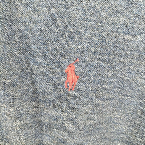 ポロラルフローレン POLO RALPH LAUREN BLUE HTR Polo Shirts custom fit 青杢 メンズ import:M