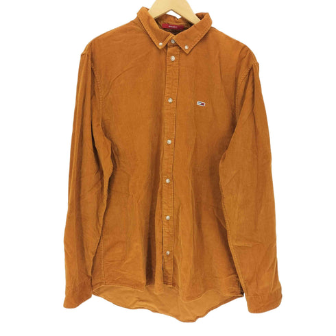 トミージーンズ tommy jeans ワンポイント刺繍 コーデュロイボタンダウンシャツ メンズ import:XL