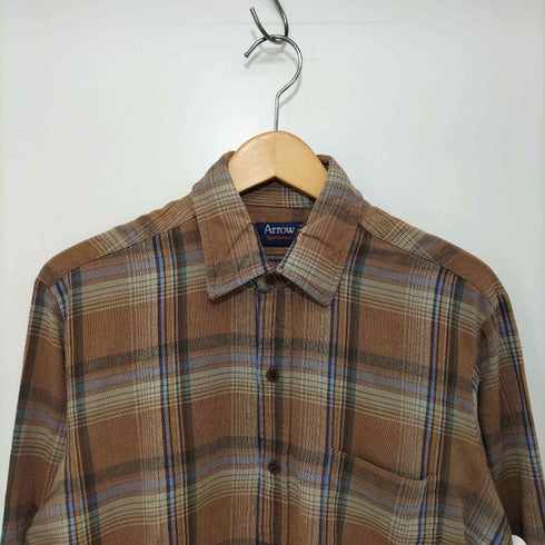アロー ARROW 80s Arrow Sportwearタグ チェックカジュアルコットンシャツ メンズ M