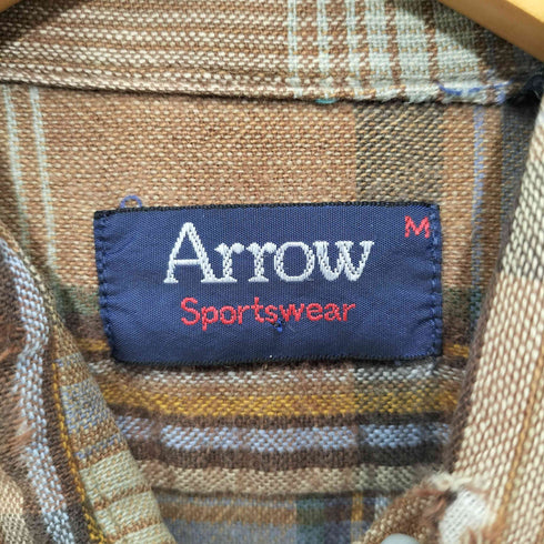 アロー ARROW 80s Arrow Sportwearタグ チェックカジュアルコットンシャツ メンズ M