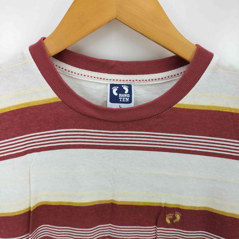 ハンテン HANG TEN 90-00S オールドサーフ マルチボーダー S/S Tシャツ メンズ import:L