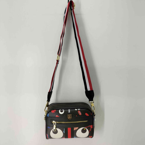 EYE THEME 総柄ショルダーバック レザー レディース