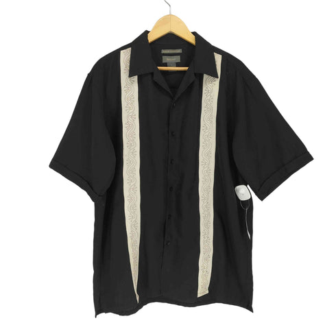 ブルーノ BRUNO SUEDED MICROFIBER フロント刺繍開襟シャツ メンズ JPN:L