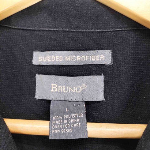 ブルーノ BRUNO SUEDED MICROFIBER フロント刺繍開襟シャツ メンズ JPN:L