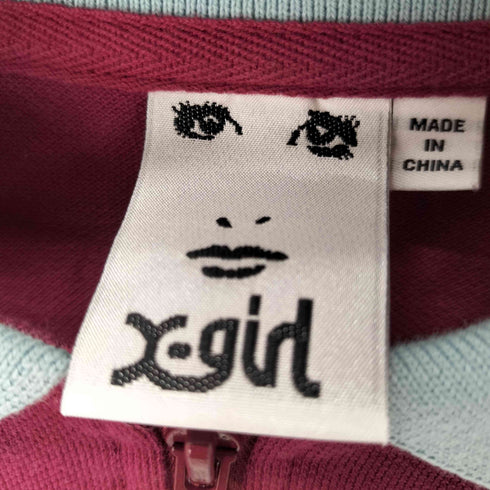 エックスガール X-girl ワンポイント ハーフジップポロシャツ レディース JPN:M