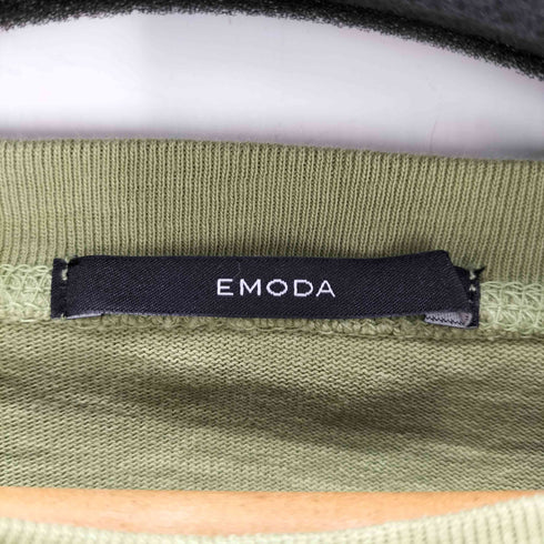 エモダ EMODA ショート丈 クルーネック半袖Tシャツ レディース FREE