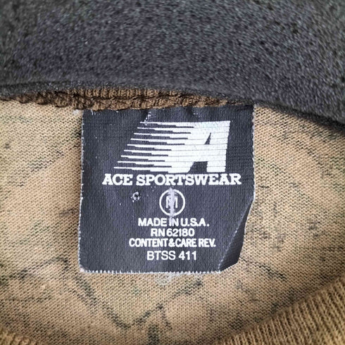 USA製 ACE SPORTSWEAR REBARK ツリーカモ クルーネックTシャツ メンズ import:M