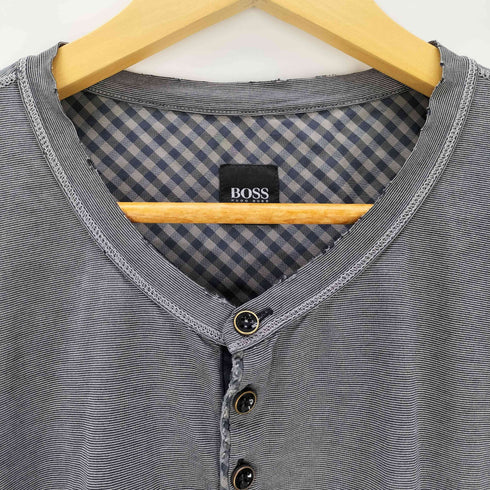 ボスヒューゴボス BOSS HUGO BOSS S/S ヘンリーネックボーダーTシャツ メンズ