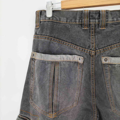 ペレペレ pelle pelle 00S クロップドデニムカーゴパンツ ドローコード Bボーイ 先染め Y2K メンズ W30 L22