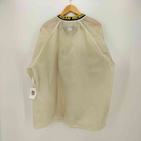 TECHNO カレッジプリント リブ切替 ナイロン Vネック S/S プルオーバー メンズ import:XXL