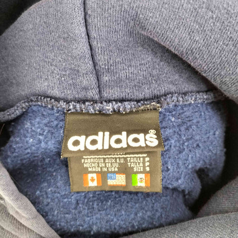 アディダス adidas 80-90s 黒タグ万国旗 フロント刺繍プルオーバーパーカー メンズ JPN:S