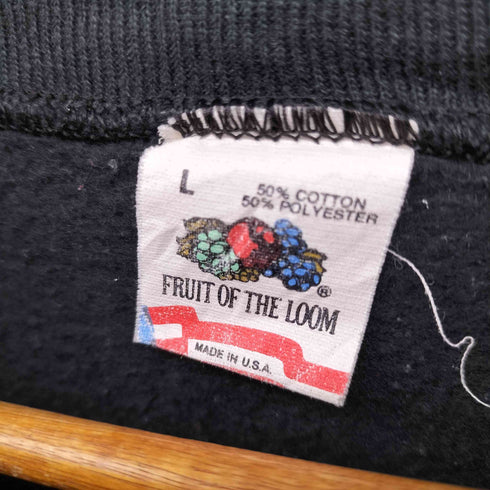 フルーツオブザルーム FRUIT OF THE LOOM 80-90s USA製 フロントプリントクルーネックスウェット メンズ L