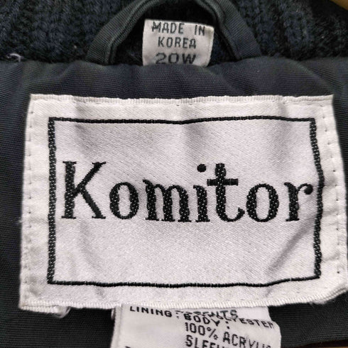 KOMITOR 襟袖ニット切替ロングジャケット レディース 20W