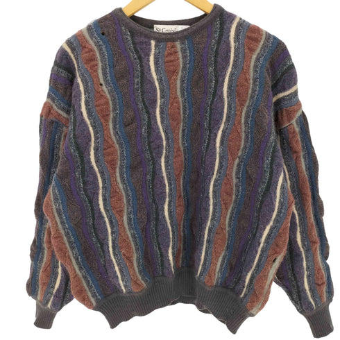 St.Croix USA製 マルチカラー3Dニット メンズ JPN:XL