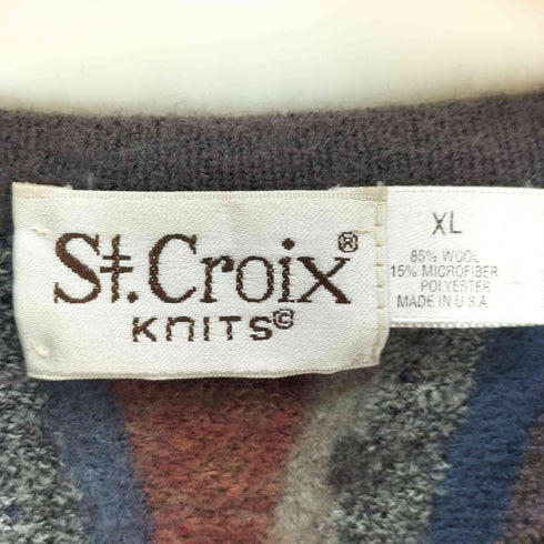 St.Croix USA製 マルチカラー3Dニット メンズ JPN:XL