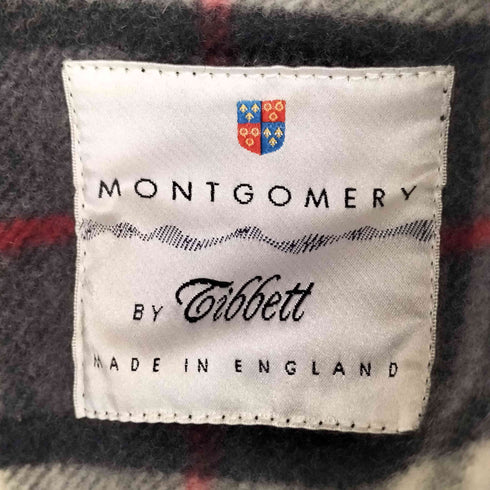 モンゴメリー Montgomery by Tibbett 英国製 裏地チェック ウールステンカラーハーフコート メンズ UK:38
